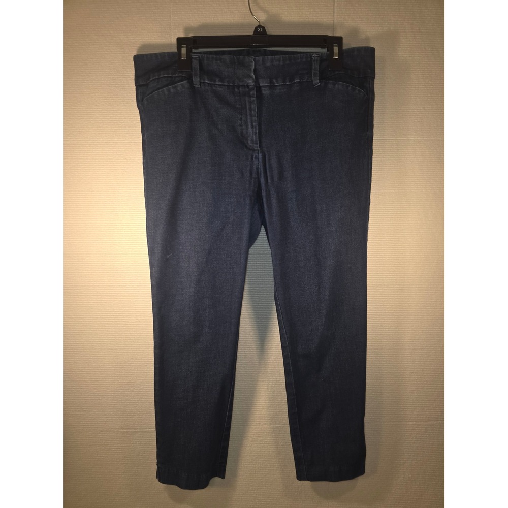 New York & Company Stretch Dark Wash Slim Leg Denim Pants Women Size 12